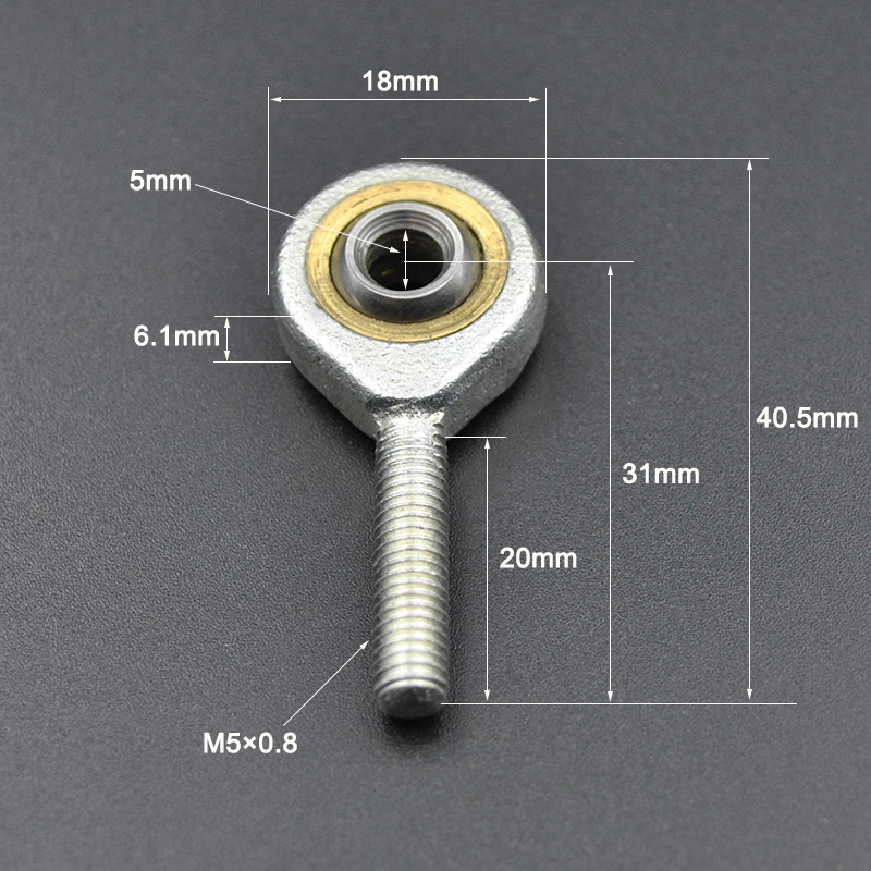 2 Stück Gelenkkopflager 5 mm 6 mm 8 mm 10 mm 12 mm M5 M6 M8 M10 M12 SA SI T/K Kugel rechts links Gewinde selbstschmierende Gelenklager: Braun / 4mm