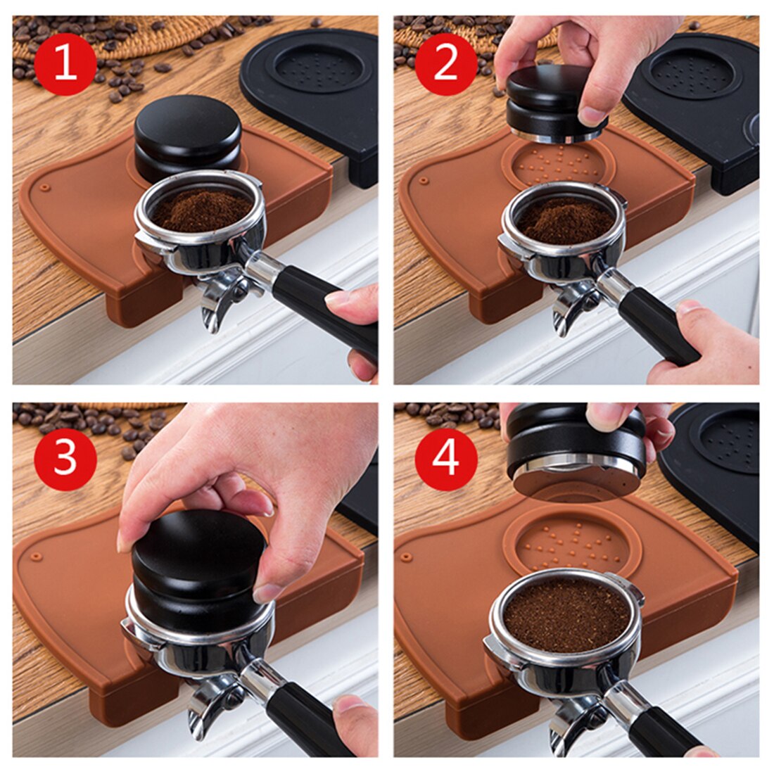 Barista koffie antislipmat espresso latte art pen tamper houder pad koffiezetapparaten tampers koffiemaling zachte siliconen mat #6