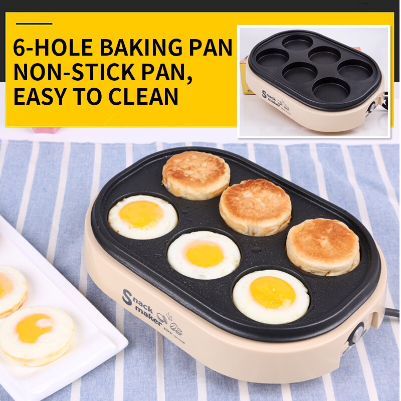 650W Breakfast Pot Poached Egg Frying Pan Egg Dumpling Pot Artifact Egg Burger Omelette Mold Four Holes Non-stick