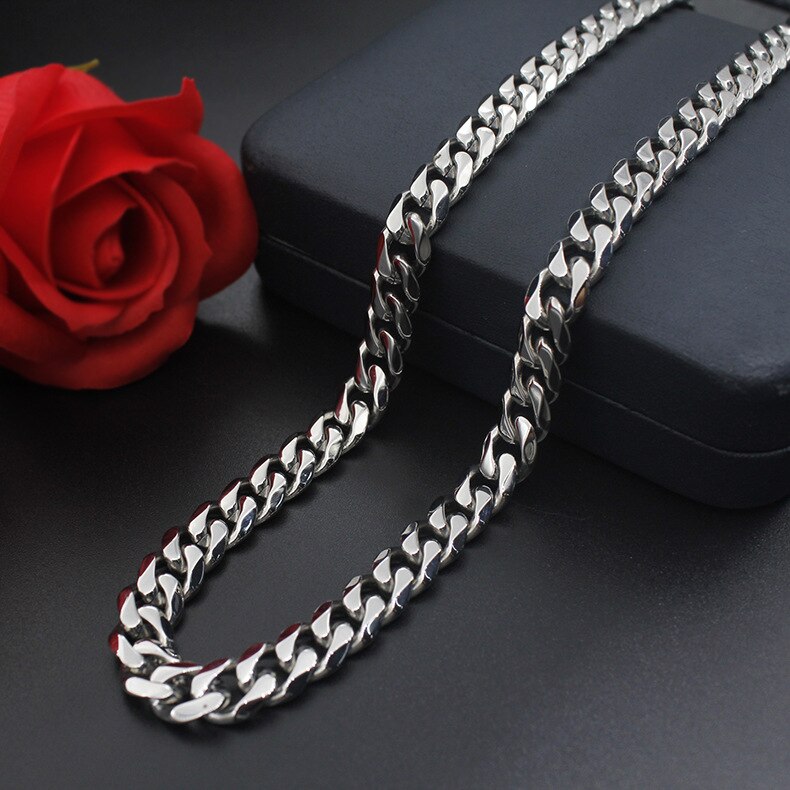 high-end titanium steel stainless steel necklace six face magic chain domineering men's jewelry sweater chain