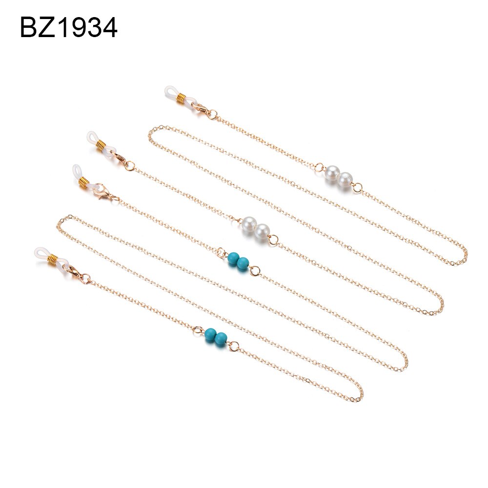 Reading Glasses Chain for Women Metal Sunglasses Cords Beaded Eyeglass Lanyard Hold Straps Eyewear Retainer: BZ1934