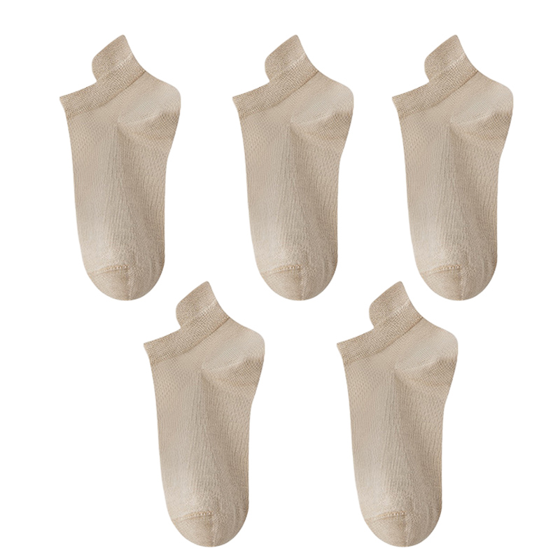 10pieces=5 Pairs Women Socks Casual Breathable Ankle Sock Summer Low Cut Cotton Thin Short Elastic Sox calcetines: Gold