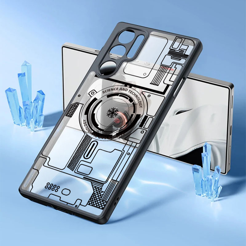 Transparent Phone Case For Red Magic 10 Air 10S 11 11s 9 9S 8 8S Pro Plus Shock Fall Prevention Acrylic Case 2.Circuit: PVC