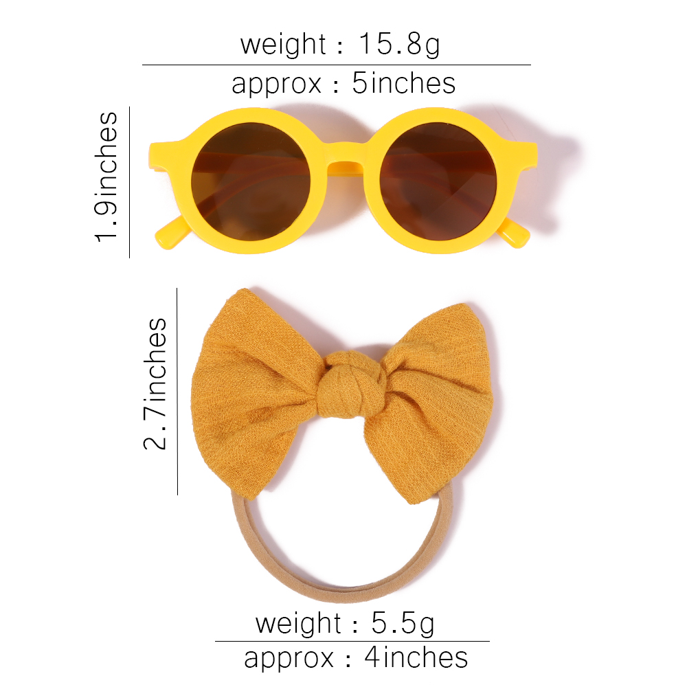 Conjunto de 2/3 uds. De lazos para bebé, diadema de dibujos animados, gafas de sol, accesorios de fotografía de playa para niñas, cintas para el pelo para niños pequeños, accesorios para el cabello para niños