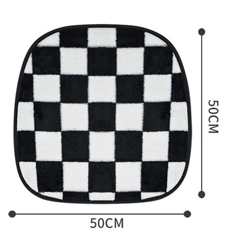 Housse de siège de voiture en peluche, damier, pour femmes et hommes, décoration intérieure de voiture, Protection antidérapante