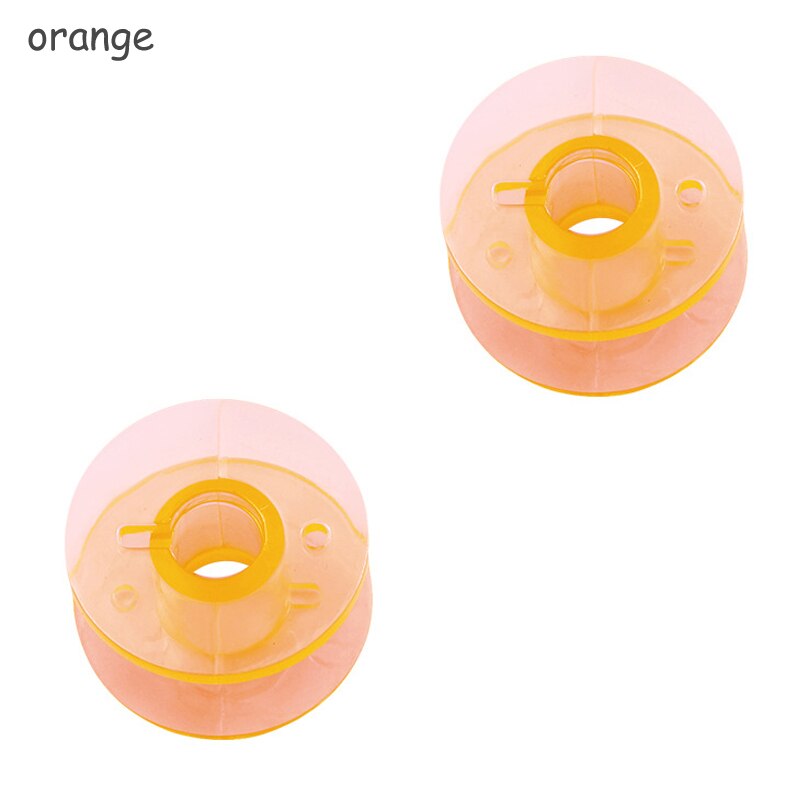 30 pz bobina vuota bobine di plastica trasparente macchine da cucire bobine forniture di abbigliamento accessori per strumenti di cucito multifunzione: Arancione