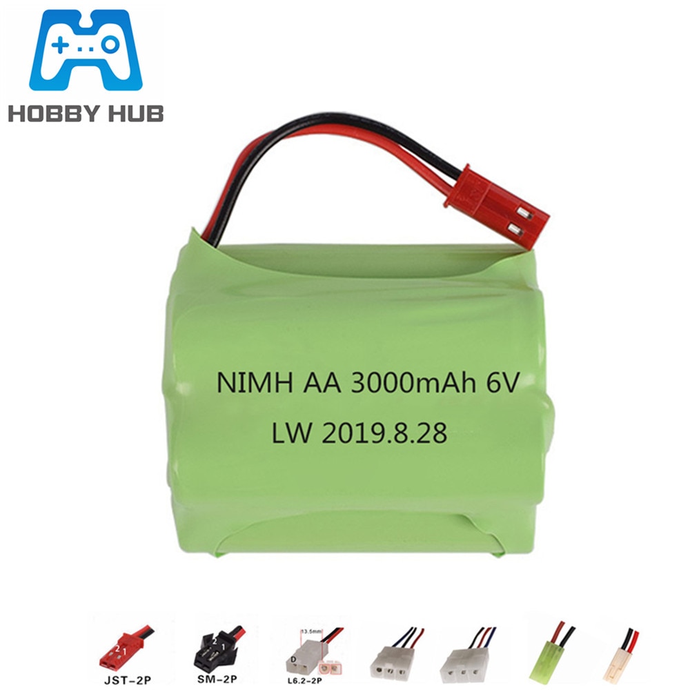 ( JST Plug ) 6v 3000mah NiMH Battery For Rc toys Cars Tanks Gun 6v 2400mah Rechargeable Battery AA Batteries Pack For Rc Boat
