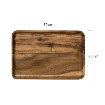 Bandeja de madera de bambú para servir fruta, postre, pastel, aperitivos, plato rectangular para dulces, bandeja de almacenamiento de alimentos, accesorios de cocina para el hogar: YELLOW