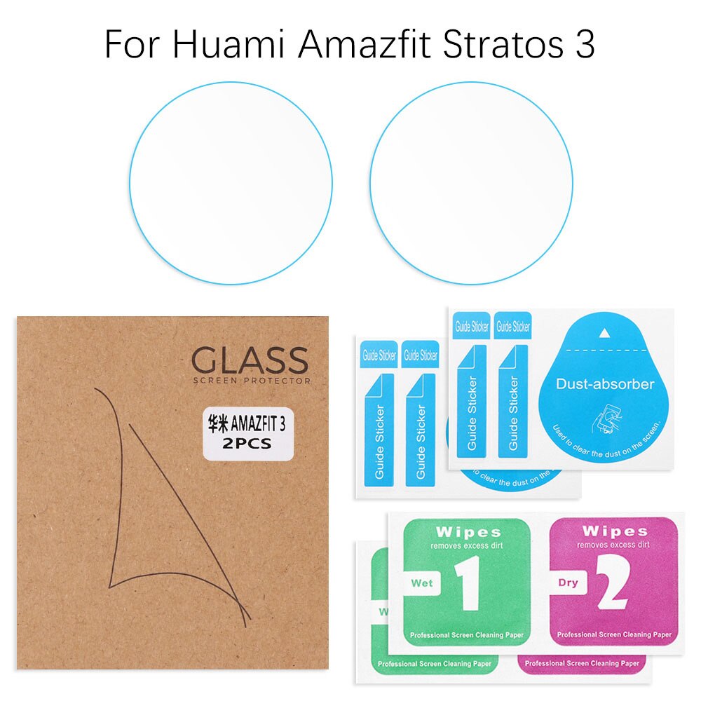 Pour Xiaomi Huami AMAZFIT Stratos 3 verre trempé clair 9H HD protecteur d'écran couverture Film de protection garde empreinte digitale preuve