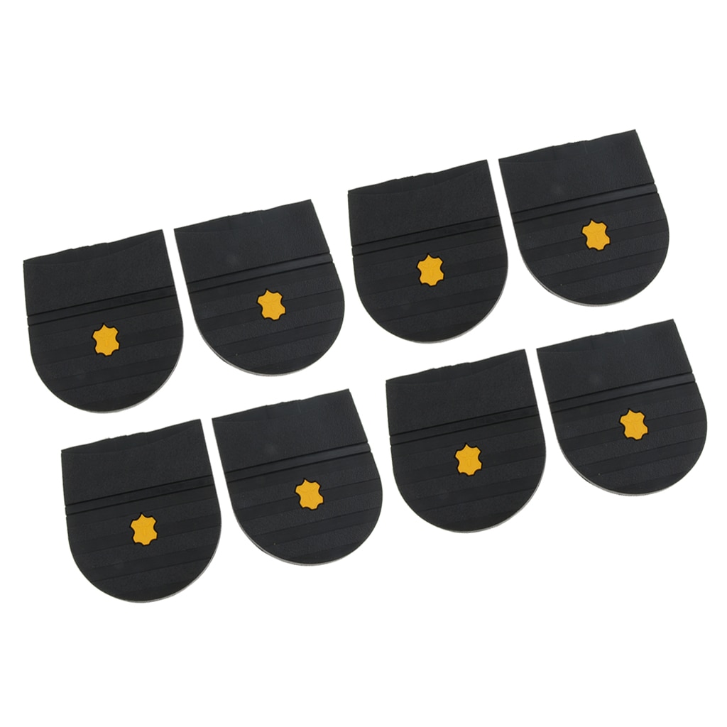 8x Black Rubber Glue On Soles Heels Pads Replacement Shoes Care Accessories