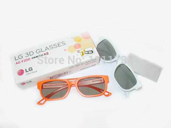 2pcs/set 3D polarized glasses fit for LG AG-F200 no flash Universal 3D cinema RealD 3D TV
