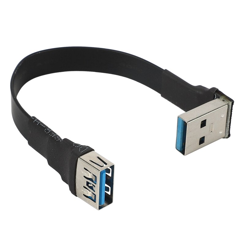 USB 3,0 Kabel Flache USB Verlängerung Kabel Männlich zu Weiblich Daten Kabel Rechten Winkel 90 Grad USB 3,0 Verlängerung Kabel