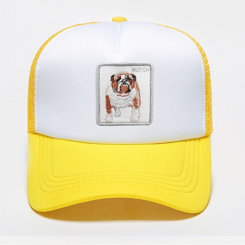 Mode Hond Bulldog Afdrukken Baseball Caps Mannen Vrouwen Hip Hop Caps Snapback Trucker Buiten Sport Verstelbare Ademend Mesh Hoed: color 10