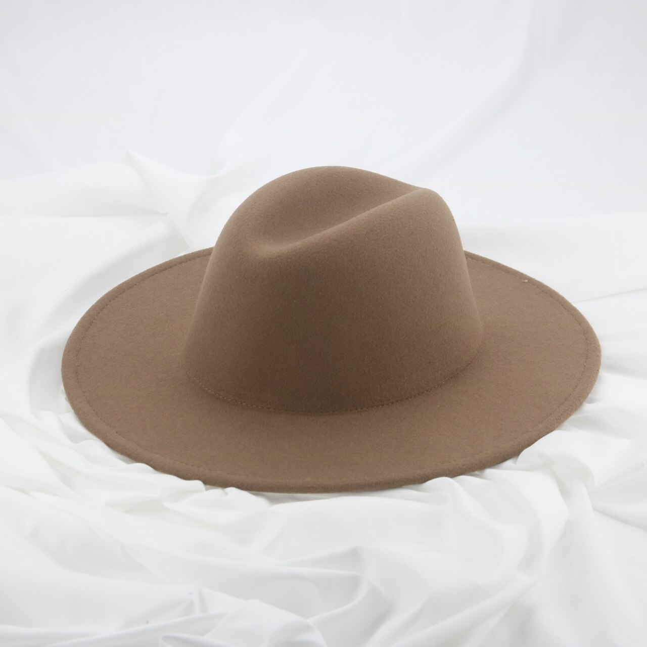 Cappelli da donna Fedora Panama tesa larga 9.5cm grigio cachi Jazz berretti da uomo abito invernale Fedora cappelli da uomo pamacao Y Tocados Para Bodas: 7