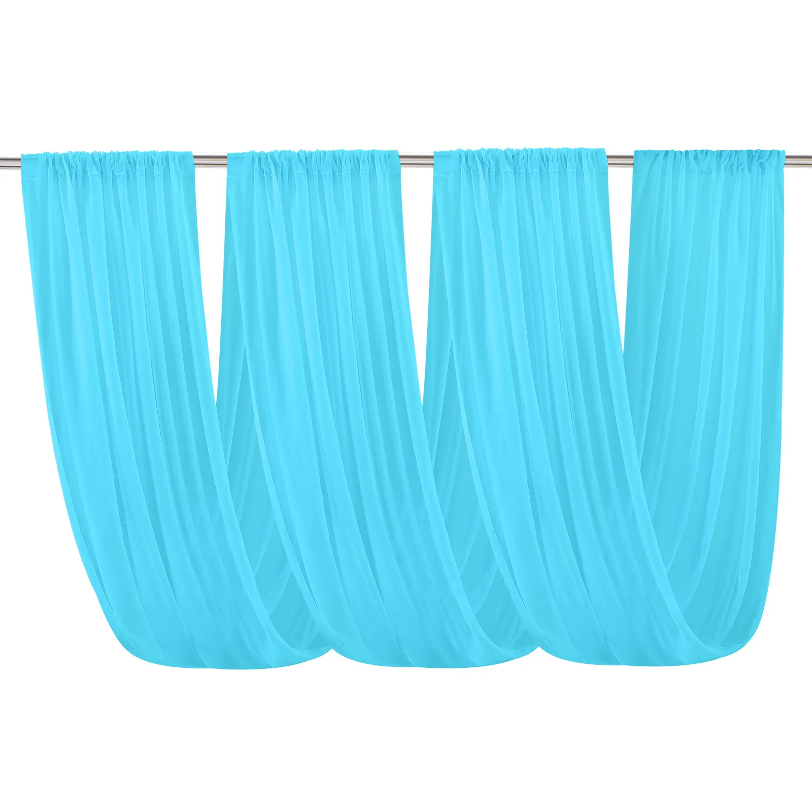 1 pannello 73*600cm tende da soffitto per matrimoni arco per matrimoni tenda in chiffon in tessuto drappeggiato per la cerimonia del partito decorazione di nozze: 1300*800*700MM / Oro