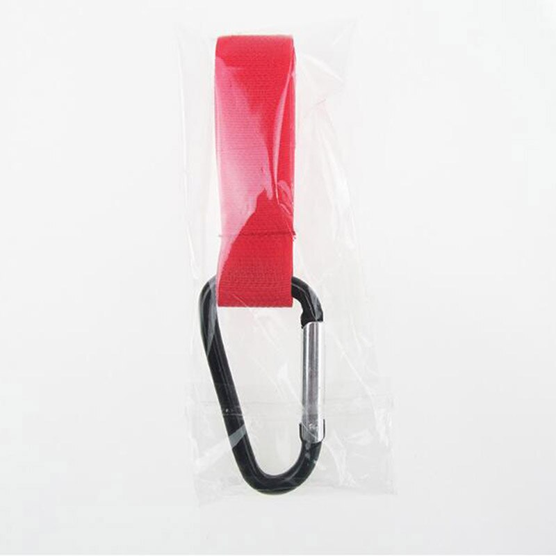 Handige boodschappentas metalen clip kinderwagenaccessoires kinderwagenhaken rolstoel kinderwagen autohanger ophangriem: Rood
