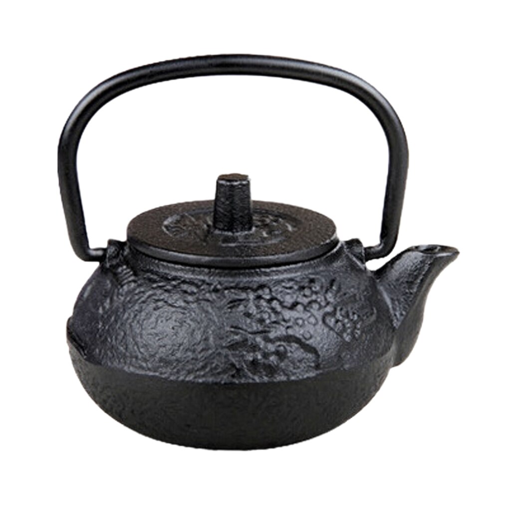 Mini Japanese Style Cast Iron Tea Kettle Tetsubin Small Teapot Tea Pot 50ml, Easy to Carry: Black C