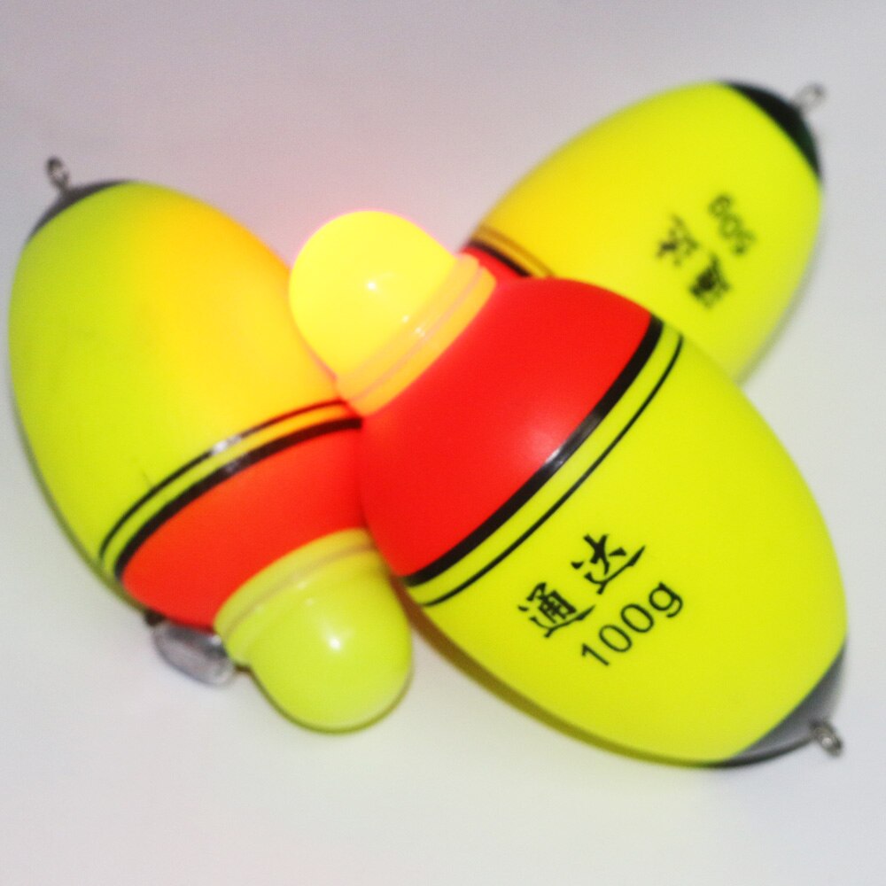 Bâton de pêche flottant électronique, Double lumière Led, 20g – 100g, 2 pièces, accessoires de nuit lumineux, Bobber