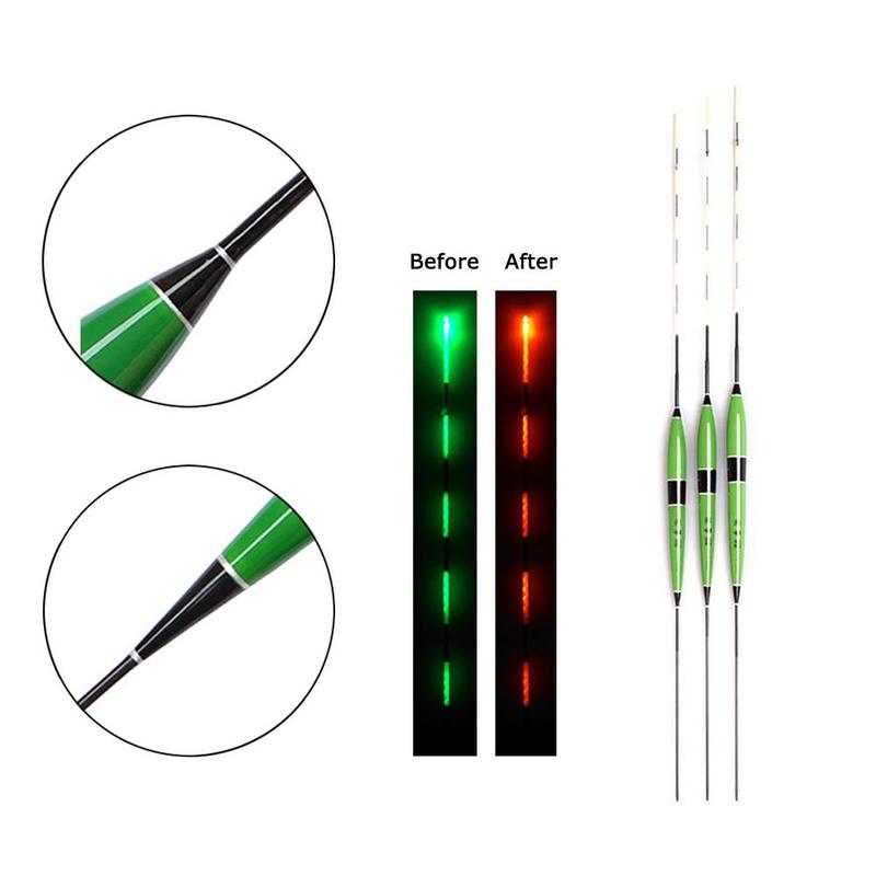 3 størrelser 3 farver smart float fiskeri led lys nat lysende fiske flåd smart led lys automatisk smart fiske float