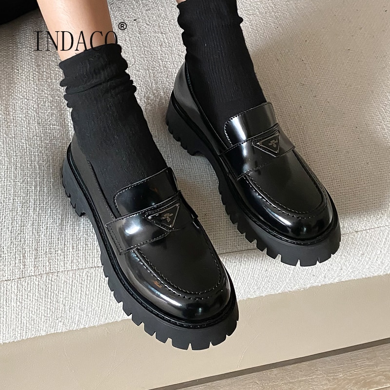 plana zapatos de cuero de las mujeres zapatos Brogue mujeres hebilla Zapatos de vestir de 4cm