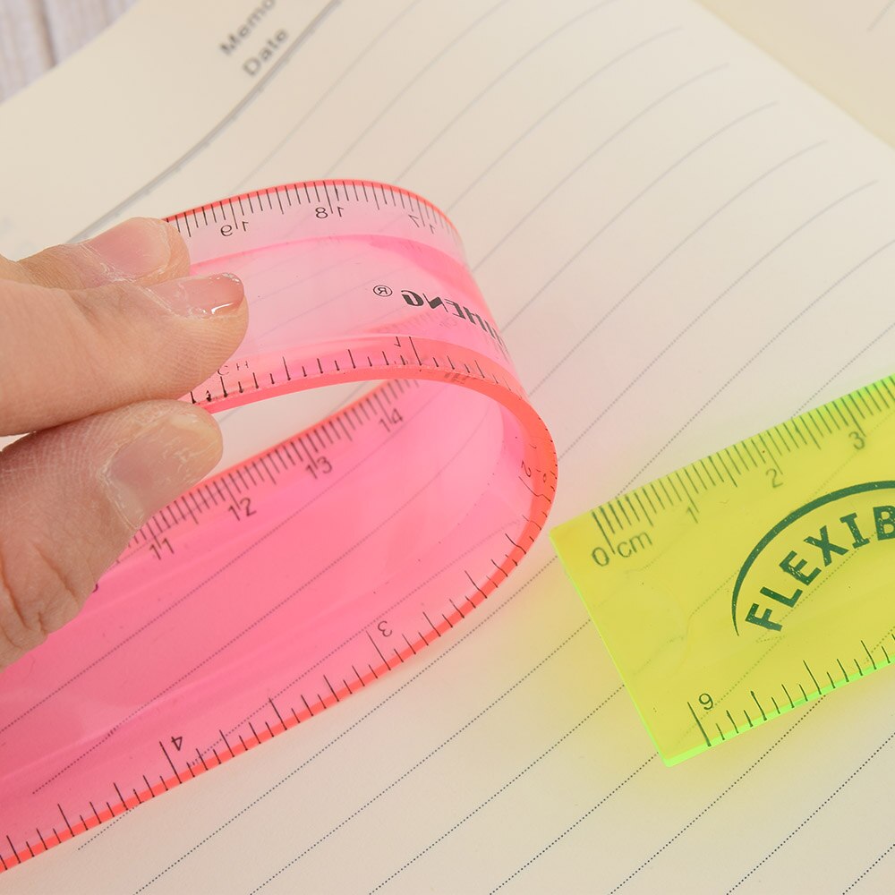 Soft Straight Ruler Students Measurement Ruler Curling Folder Straight Ruler 15/20cm 1PC Color Random