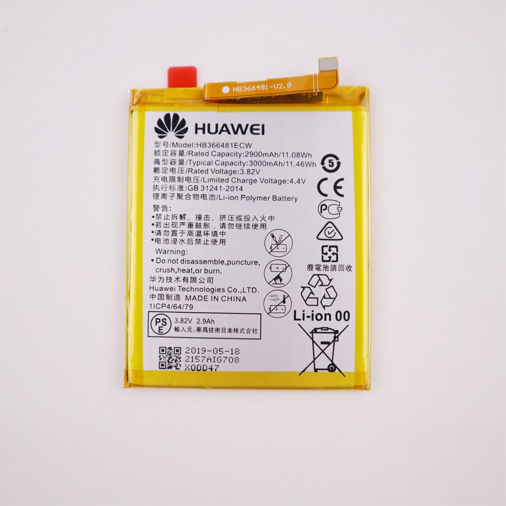 jahre Orginal Telefoon Batterij HB366481ECW Voor 3000mAh Für Huawei ehre 8 ehre 8 lite ehre 5C aufsteigen P9 p10 P9 Lite G9