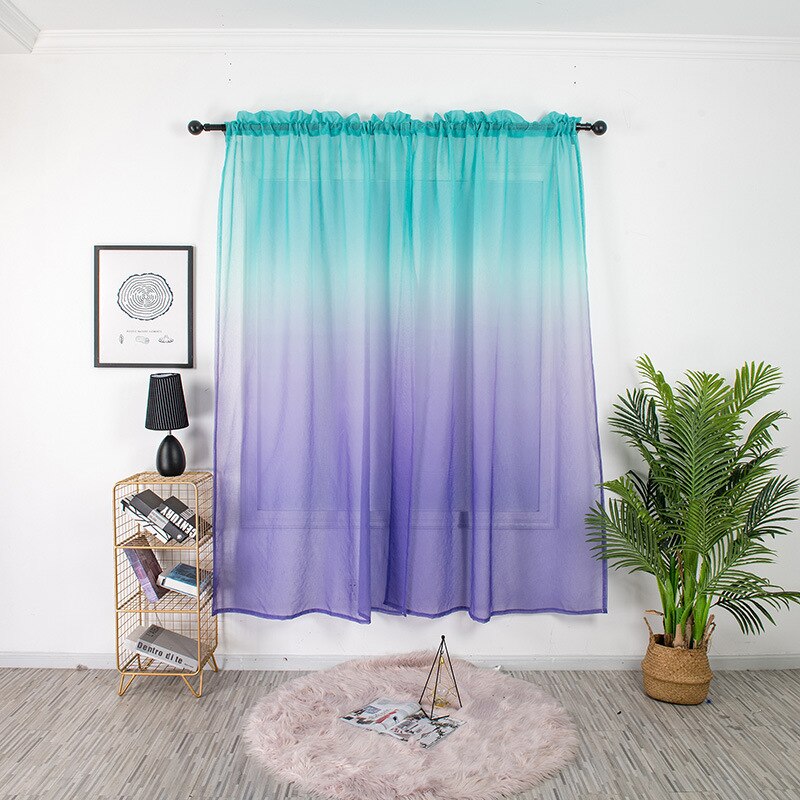 Cortinas arcoíris DE BODA modernas, cortinas de gasa opacas para balcón, sala de estar, cocina, baño, tratamientos de ventana: Púrpura