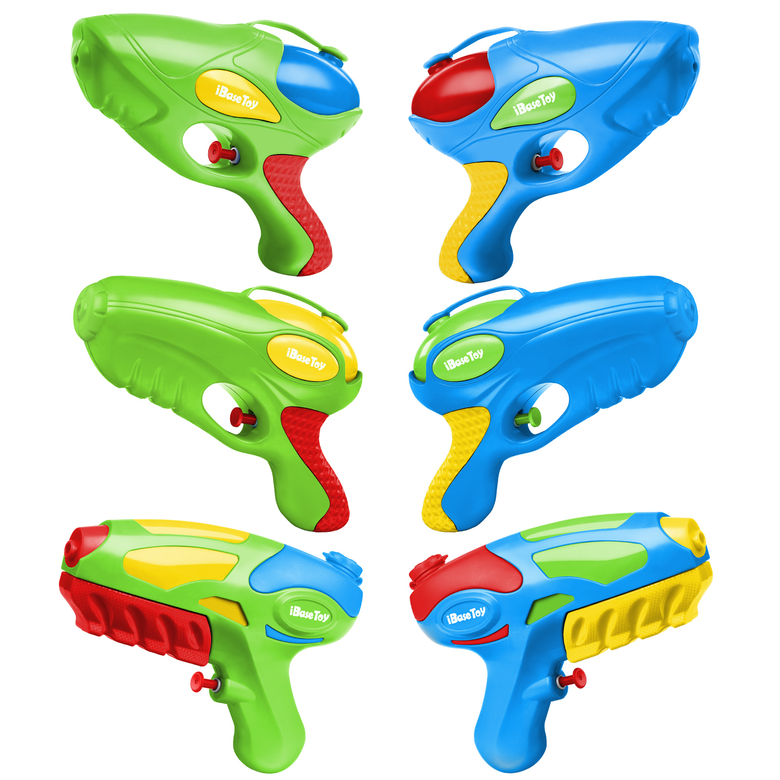 IBASETOY 6pcs Water Guns Water Shooting Play Game Toys Summer Swimming Pool Beach for Children Kids Party: Default Title