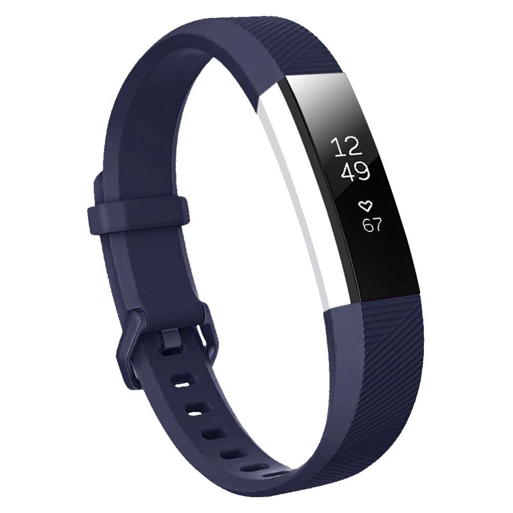 Baaletc For Fitbit Alta HR/Alta Silicone Watchband Replacement Wrist Band Silicon Strap Clasp Smart Wristband Watch For Fitbit: Navy Blue / L