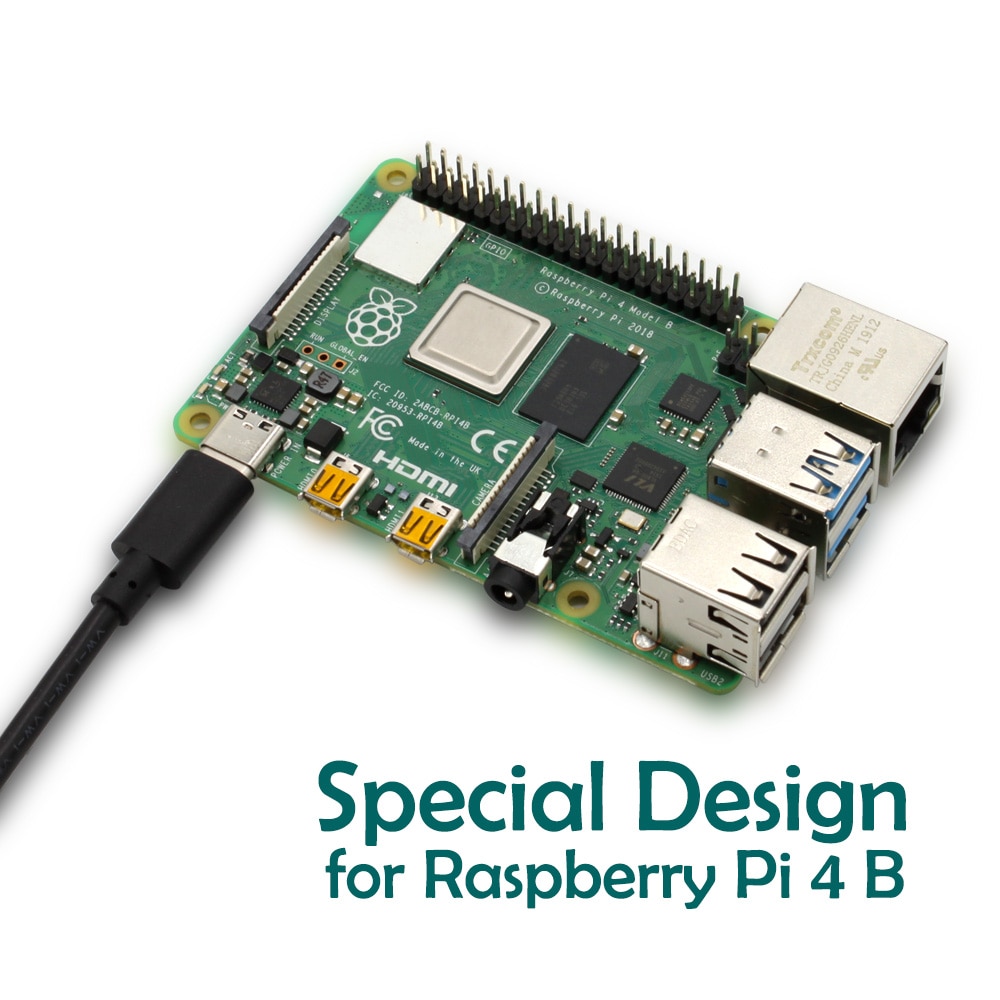 Novo raspberry pi 4 interruptor de alimentação usb tipo c com luz indicadora macho para fêmea USB-C cabo extensão interruptor para raspberry pi 4b