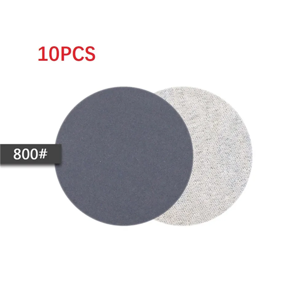 Papel de lija de agua/seca, disco de lijado de gancho y bucle de 3 pulgadas y 75mm, herramientas abrasivas de papel de arena de grano 240-10000, 10 Uds.: Rojo