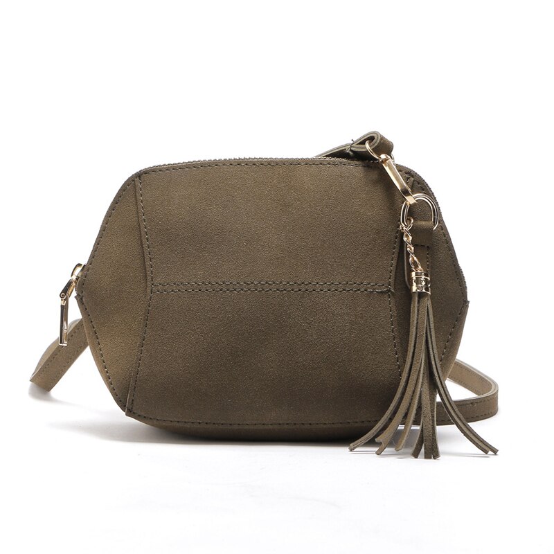 Vrouwen Schoudertassen Eenvoudige Frosted Kleuren Tassel Shell Shape Vrouwen Kleine Messenger Crossbody Tas Dames Rits Handtassen: Dark green