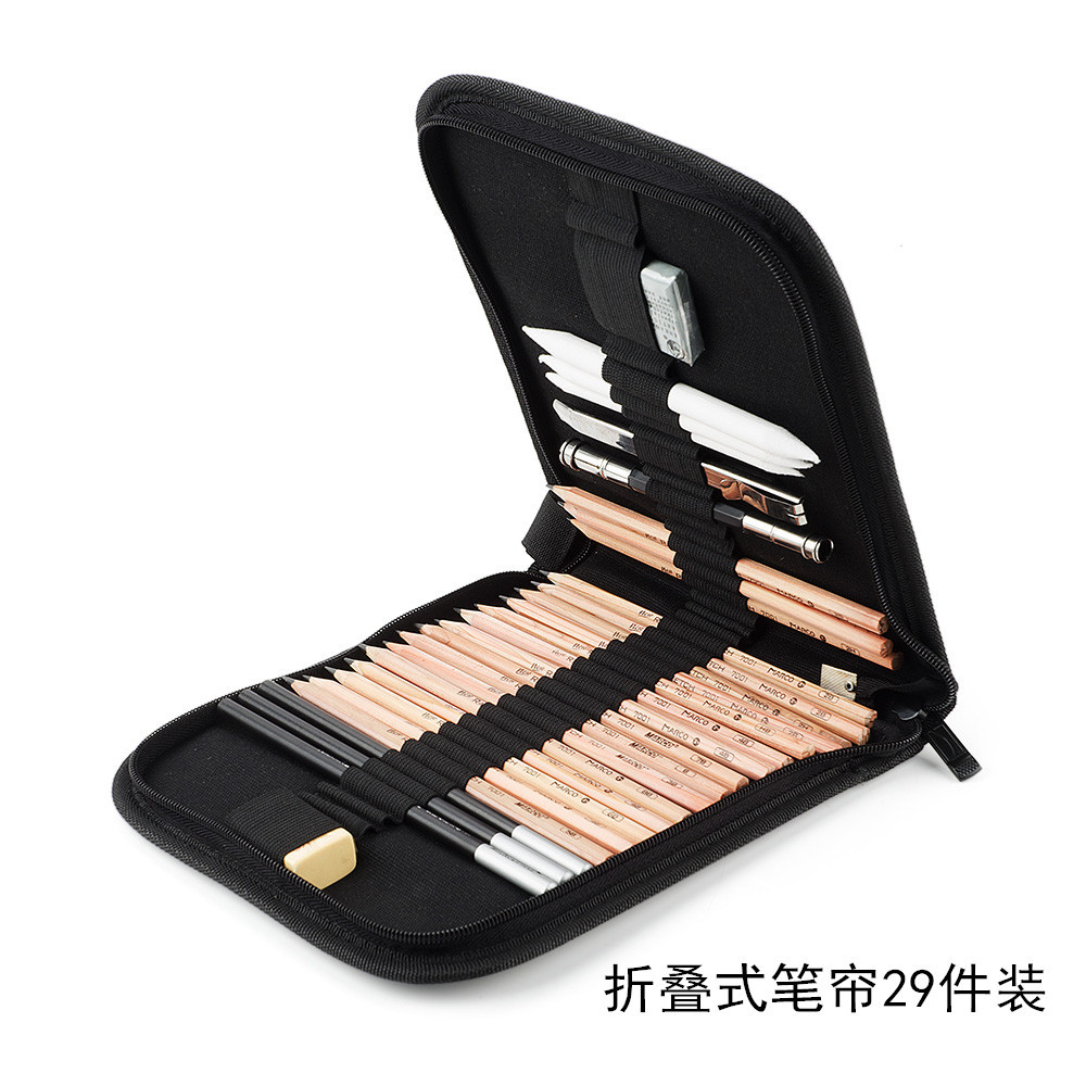 Marco 29Pcs Art Potloden Set Tekening Potlood Houten Schetsen Potloden Dessin Kunst School Supplies Tekenen Materialen Kit Desenho