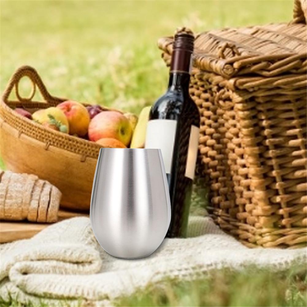 18 Oz Stainless Steel Wine Glass Shatterproof Metal Whiskey Glass Resistant Drinking Glass For Picnic Party