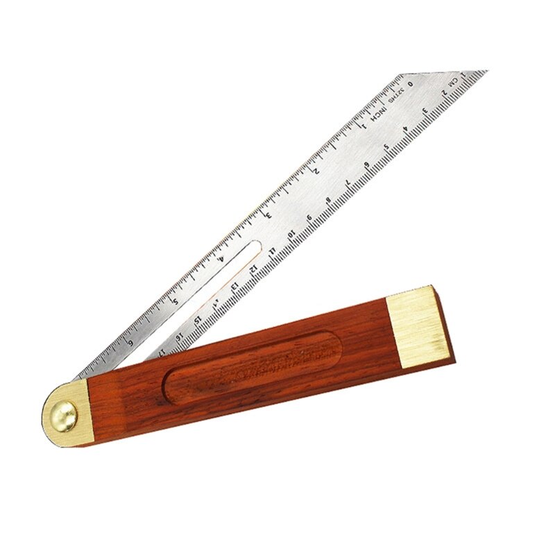 Angle Rulers Gauges Tri Square Sliding T-Bevel With Wooden Handle Level Measuring Tool Wooden Marking Gauge Protractor