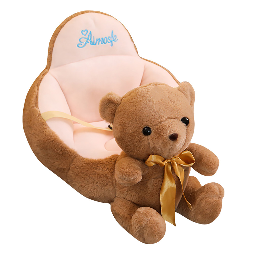 Johnear kids sofa cute cartoon animal support seat børns sofa bean bag lænestol ryglæn stol til legerum soveværelse: Brun