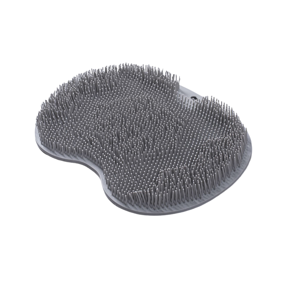 Foot & Back Scrubber Body Shower Brush Reusable Silicone Brush Foot Wash Mat Bathroom Non-slip Bath Mat Foot Anti-slip Mat Bath: Red