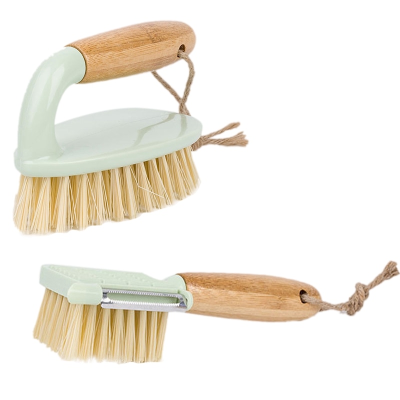 2Pcs Scrub Brush Dish Scrubber Sink Stainless Steel Grater,Stiff Bristles,for Shoes Kitchen Pot Dish Vegetables Clean: Default Title