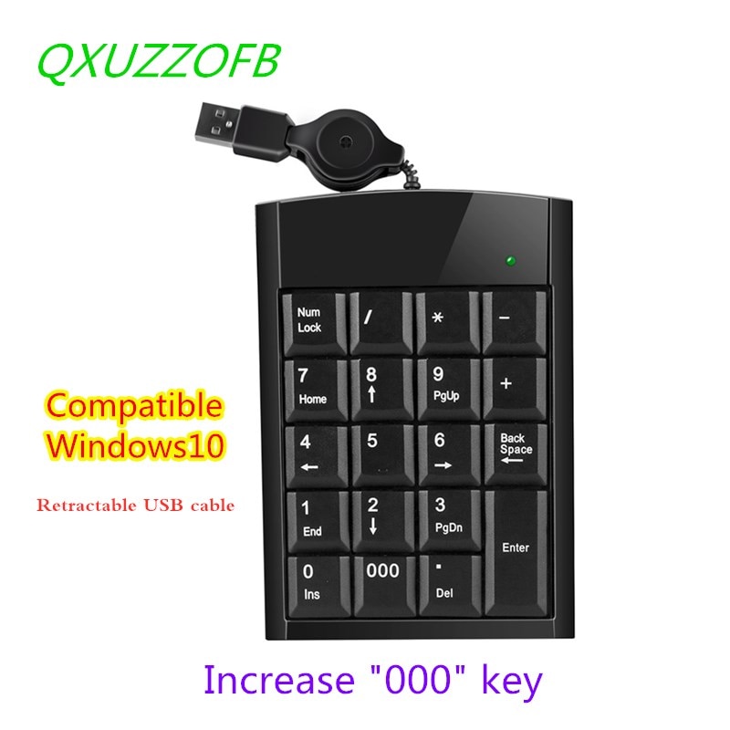 Numeric Keypad "000" 19Keys Wired Digital Pad USB Mini Keyboard Ultra Slim,Keypad Number Pad For Accounting Tasks Compute PC