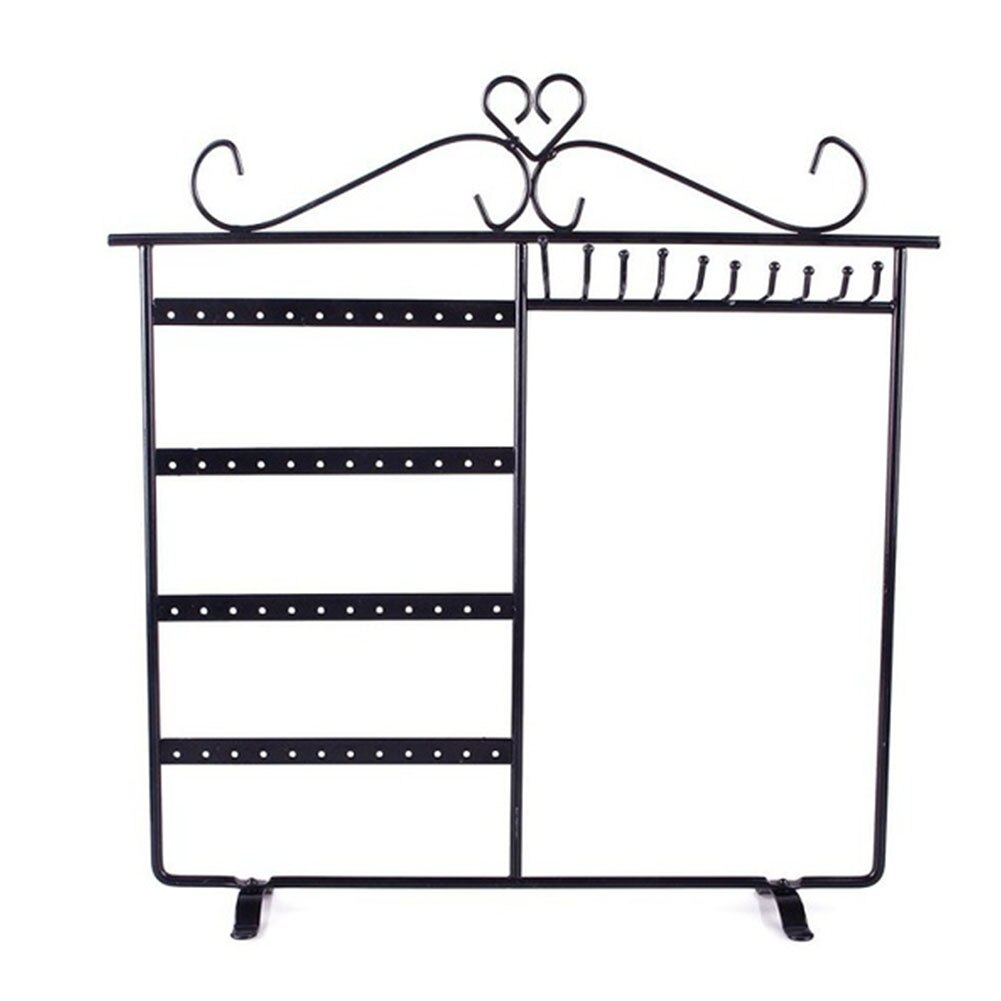 48 Hole Storage Showcase Necklace Earrings Metal Desk DIY Ornament Free Standing Display Home Jewelry Rack