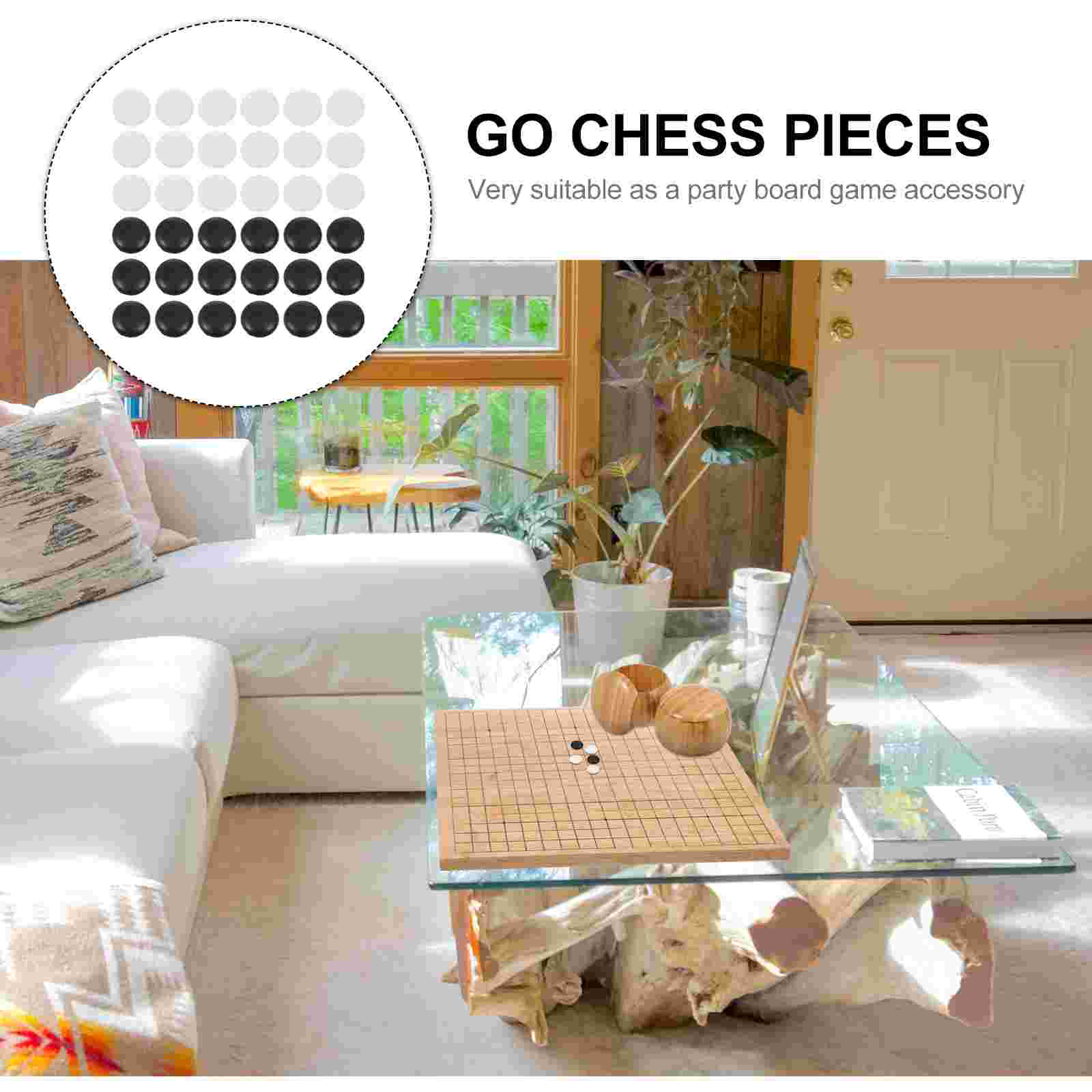 2 Bags Ceramic Go Chess Pieces Accessory Durable Go Chess Pieces Chess Accessory