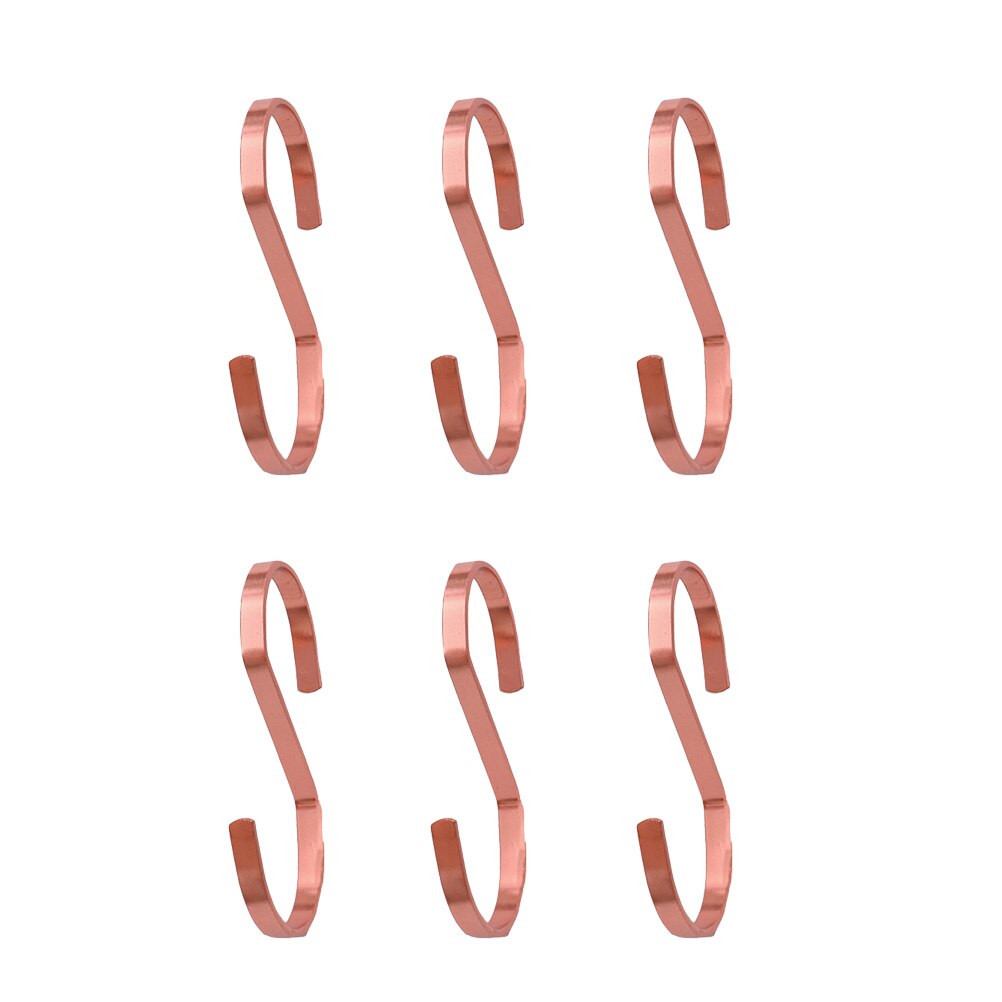 12 Pcs Metal Hook Rose Gold Hanging Hooks S Shaped Small S Nail-Free Hook for Supermarket Display Clothes Prop