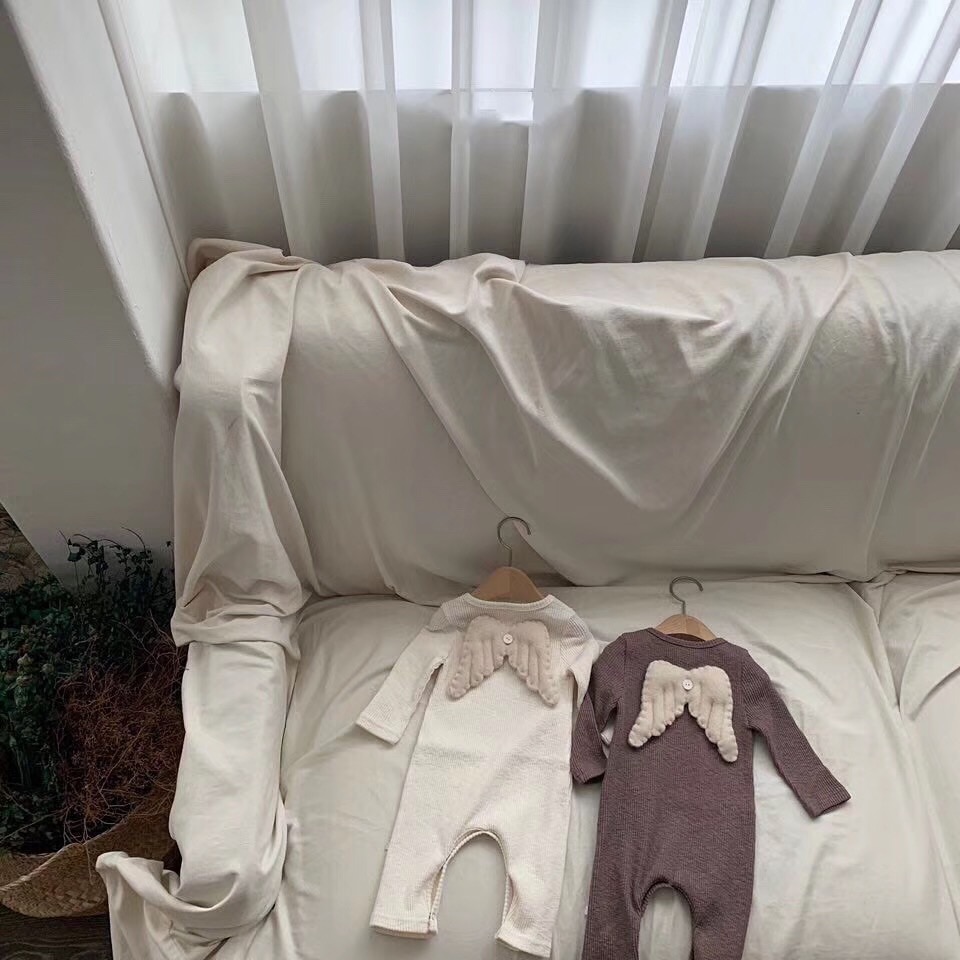 Herfst baby jongens romper baby engelenvleugel kruipkleding baby katoenen lange mouw jumpsuit peuter meisje romper