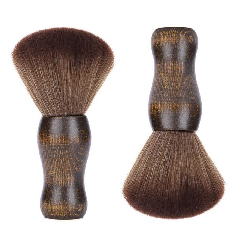 Brosse à barbe marron pour hommes, plumeau pour le cou et le visage, pour Salon de coiffure, pour le nettoyage des cheveux, 30