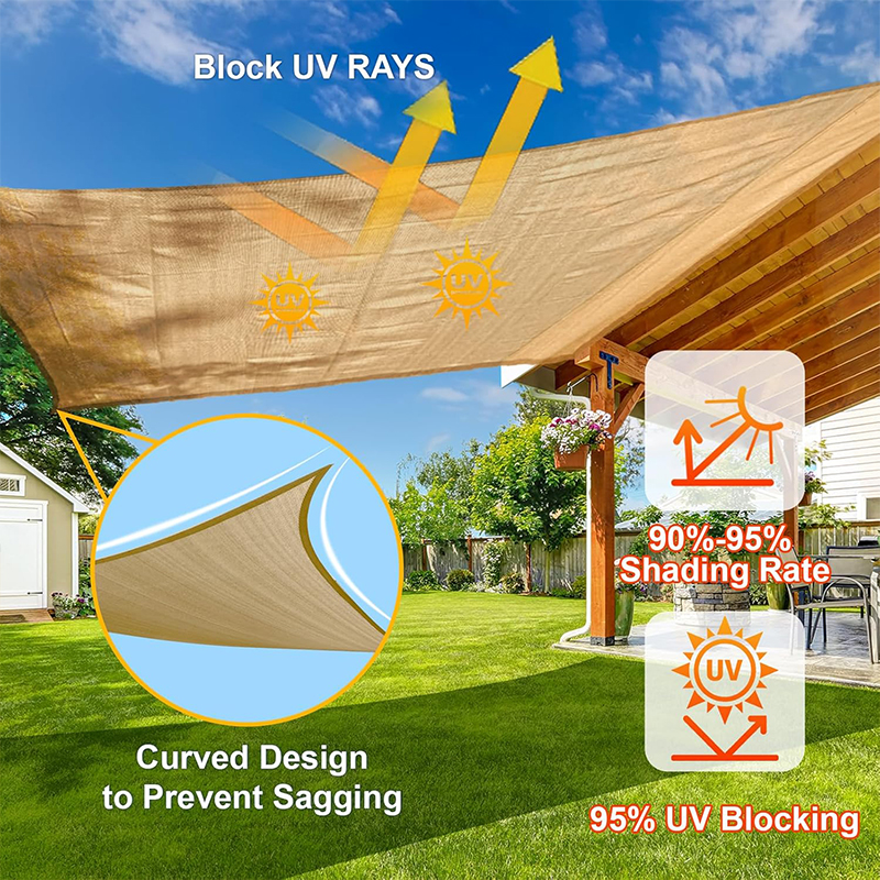 Outdoor Shade Mesh Balcony Cover Privacy Garden Layout Shadow Awning Sail Exterior Terrace Camping Tent Travel Decorations Fence