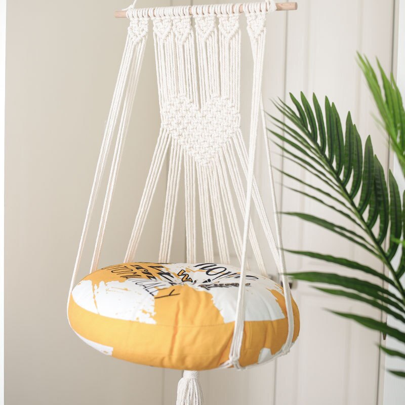 Merk handgeweven hangmand katoen huisdier nest kat hond hangmat draad speelgoed schommel bohemian wandhanger macramé