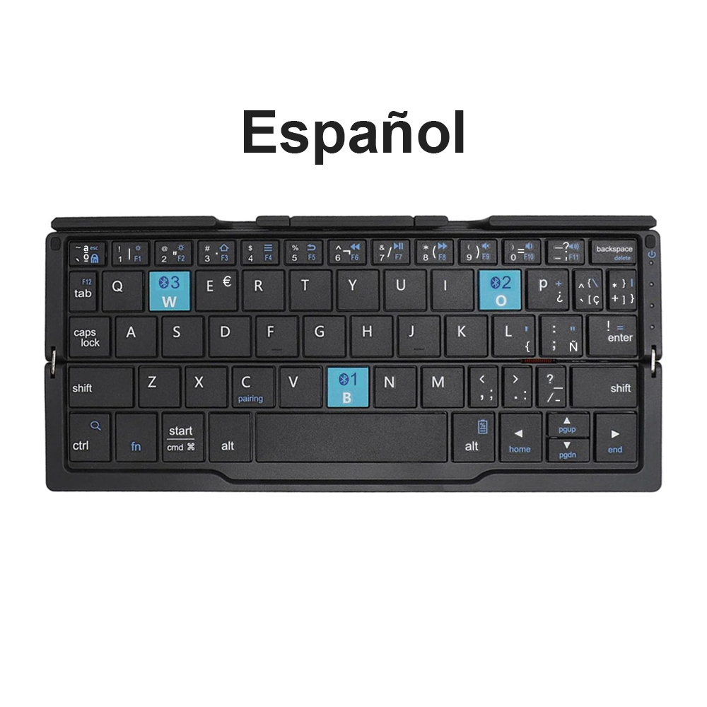 Faltbare drahtlose Mini-Tastatur mit Ständer für Tablet-Telefon Laptop Bluetooth-Tastatur für Android iOS Windows Büro zubehör: Navy Blau