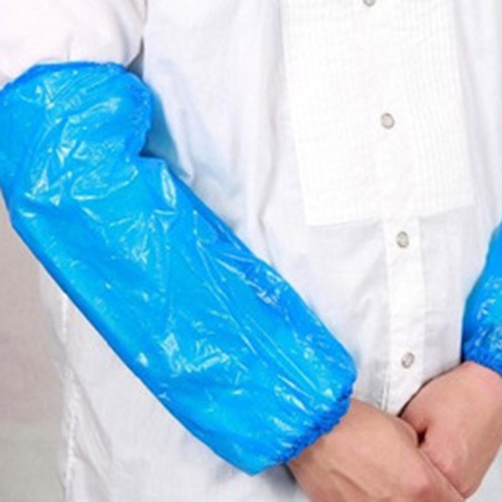 100Stck Schützende Wasserdichte Einweg Kunststoff Arm Ärmel Abdeckungen Ärmelschonern öldicht schmutzfester kunststoff ärmeln reinigung Arm