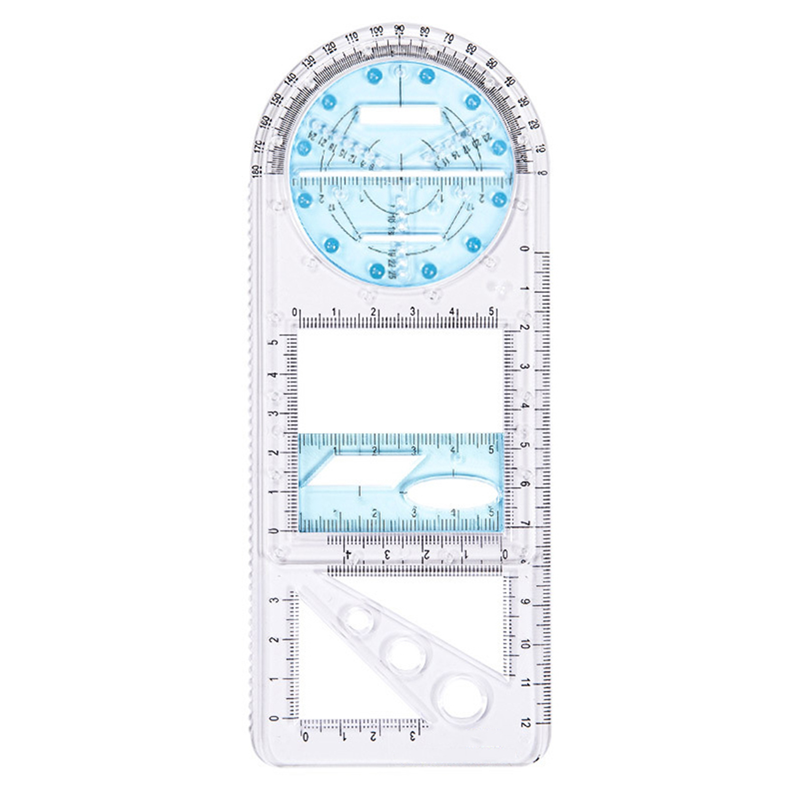 Multifunctional Geometric Ruler Geometric Drawing Template Measuring Tool For School Office Supplies Drawing Measuring Ruler: C