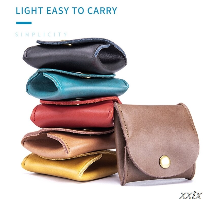 Pu læder møntpung ørepropper øretelefonholder pose til kvinder mænd lille pung skift pung organizer